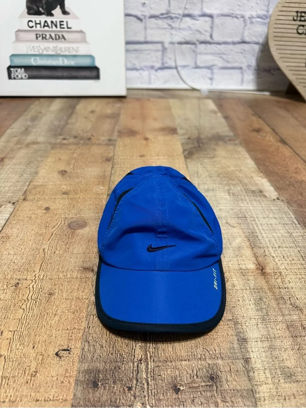 Nike Dri-FIT Infant Hat Blue Black Swoosh Cap Adjustable Just Do It